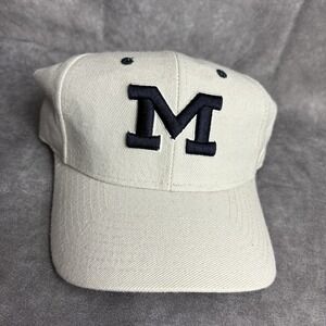 Michigan Wolverines Hat Fitted 6‎ 3/4 Beige White College Zephyr NEW